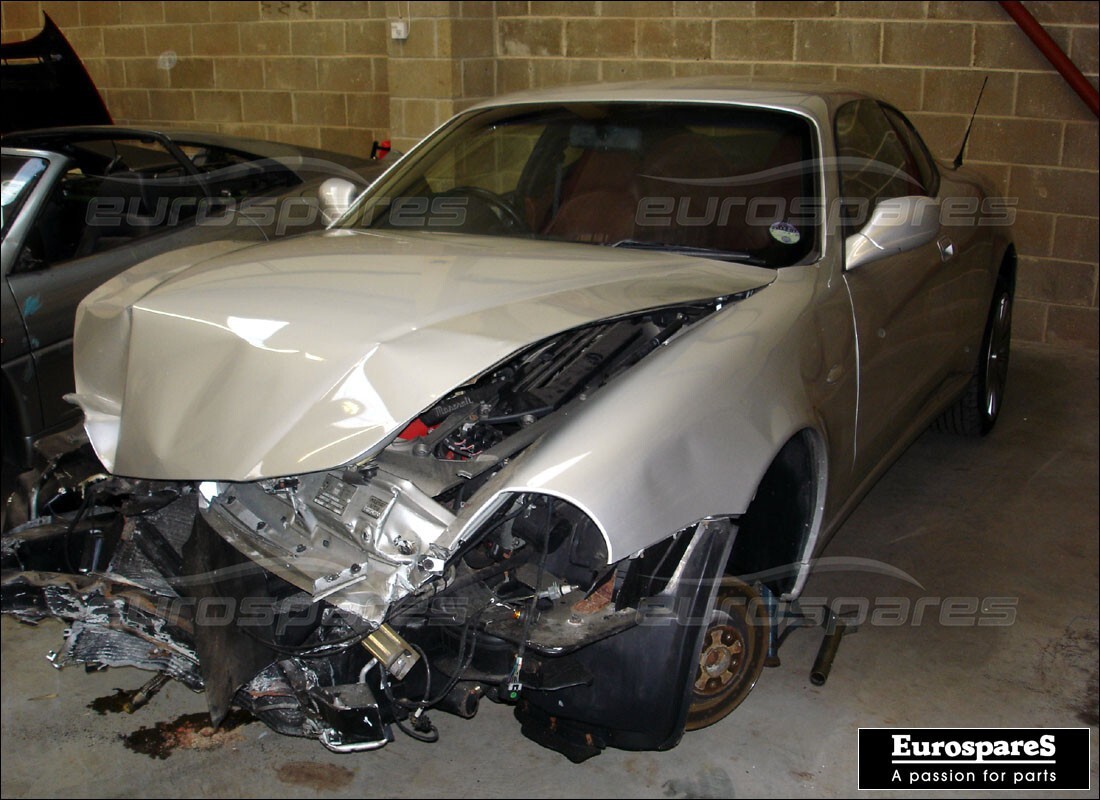 Maserati 4200 Coupe (2003) getting ready to be stripped for parts at Eurospares