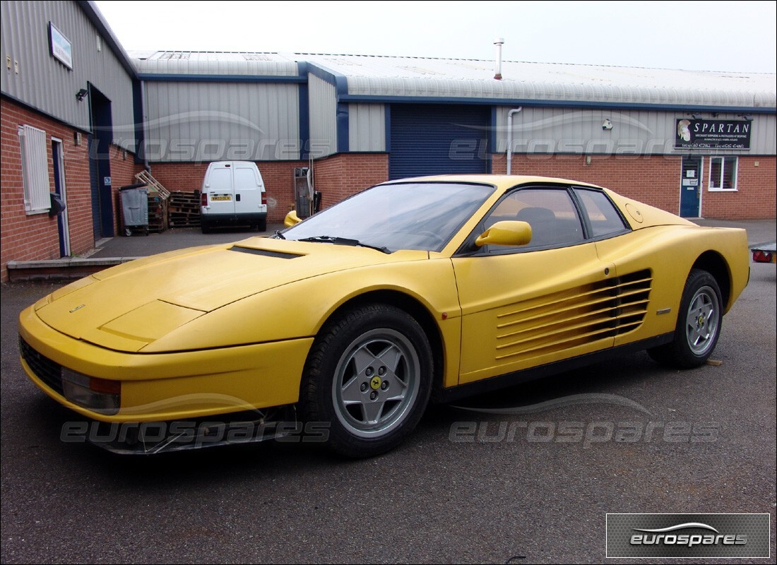 Ferrari Testarossa (1990) getting ready to be stripped for parts at Eurospares