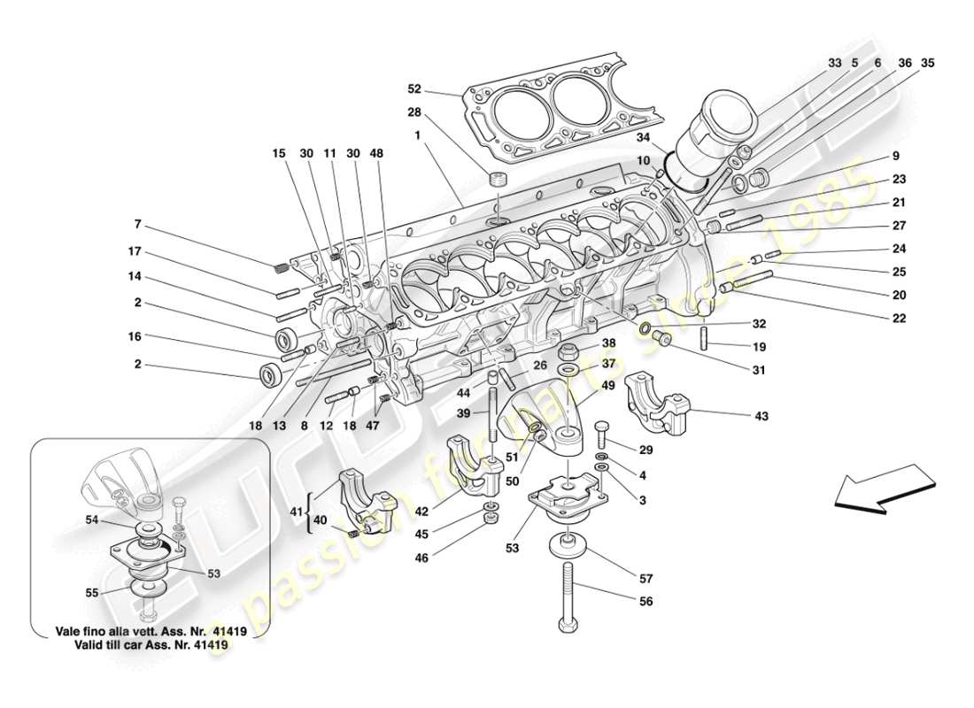 Ferrari 456 M GT/M GTA crankcase Part Diagram
