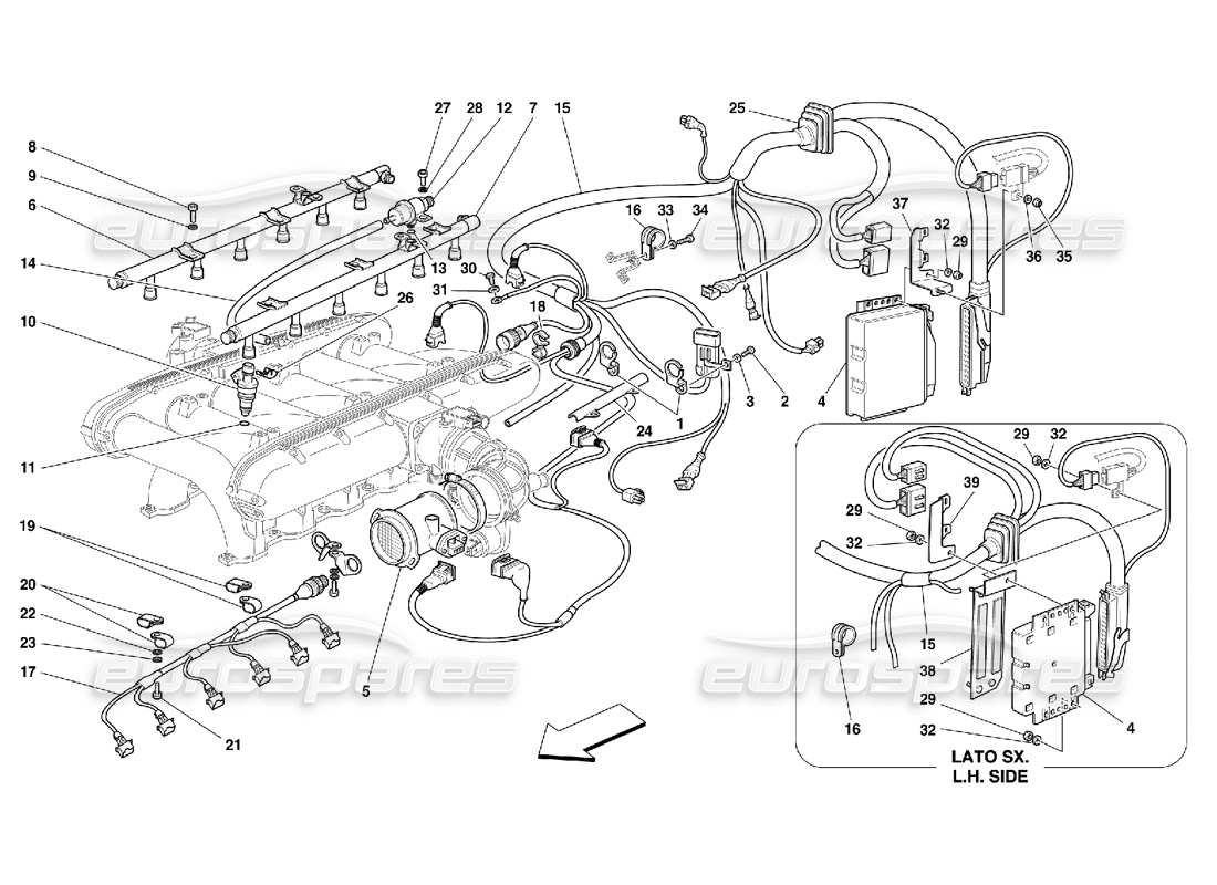Ferrari 456 M GT/M GTA Injection Device Parts Diagram