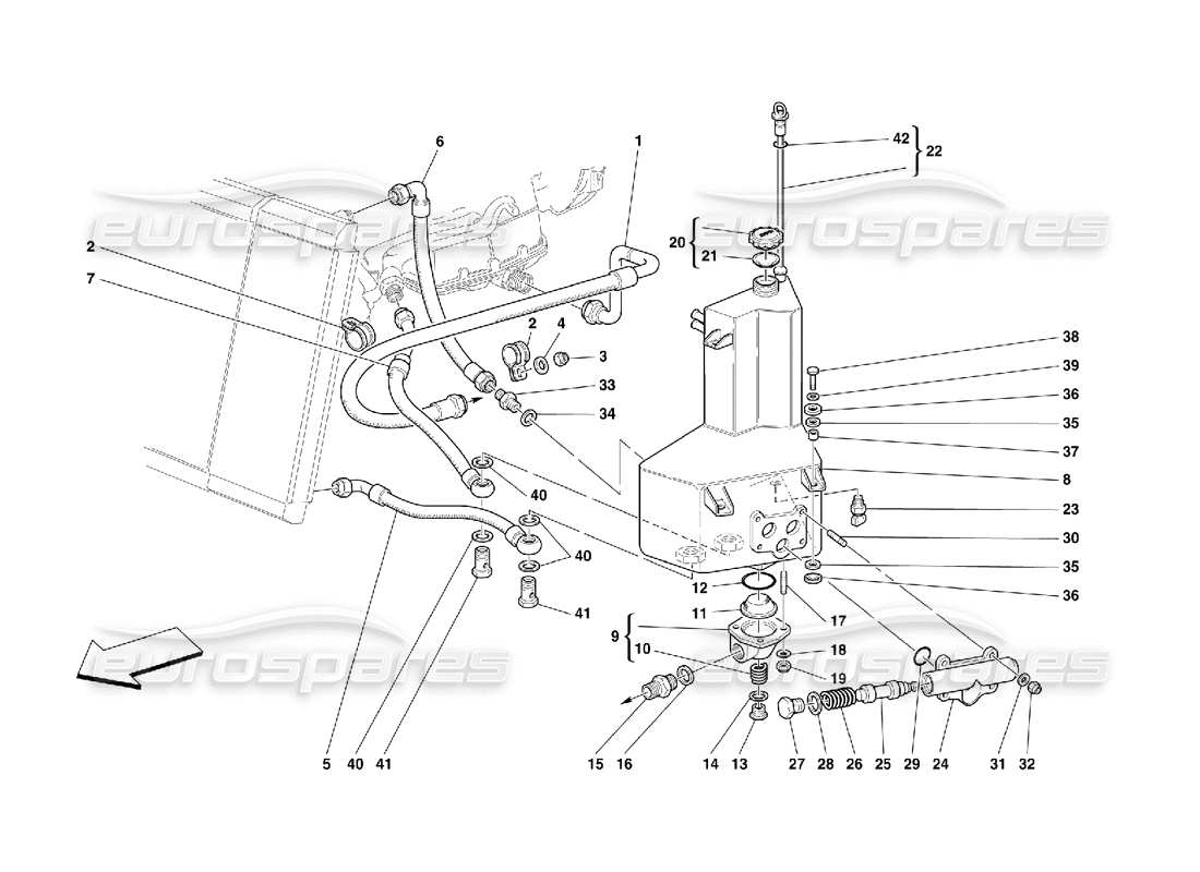 Ferrari 456 M GT/M GTA Lubrication System - Tank Parts Diagram