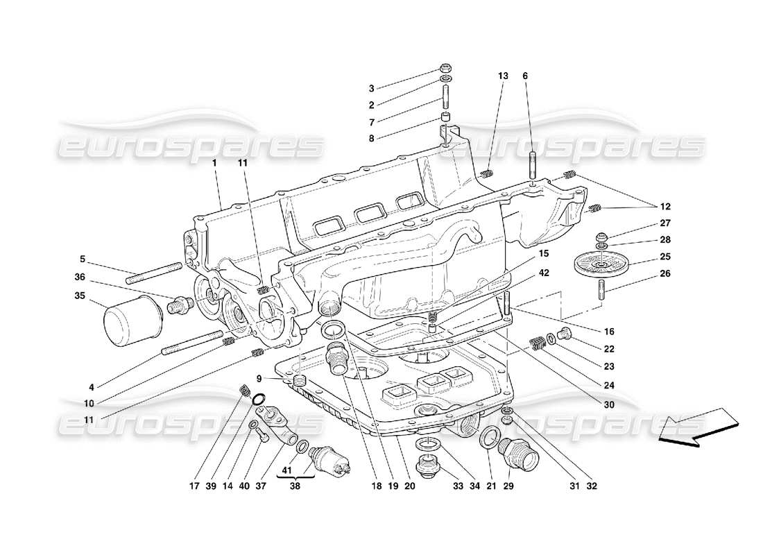Ferrari 456 M GT/M GTA Lubrication - Oil Sumps and Filters Parts Diagram