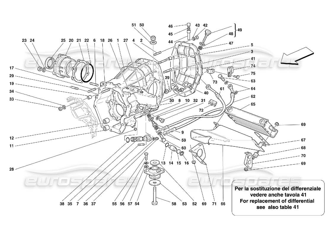 Ferrari 456 M GT/M GTA Differential Carrier and Gearbox Cooling Radiator -Not for 456M GTA Parts Diagram
