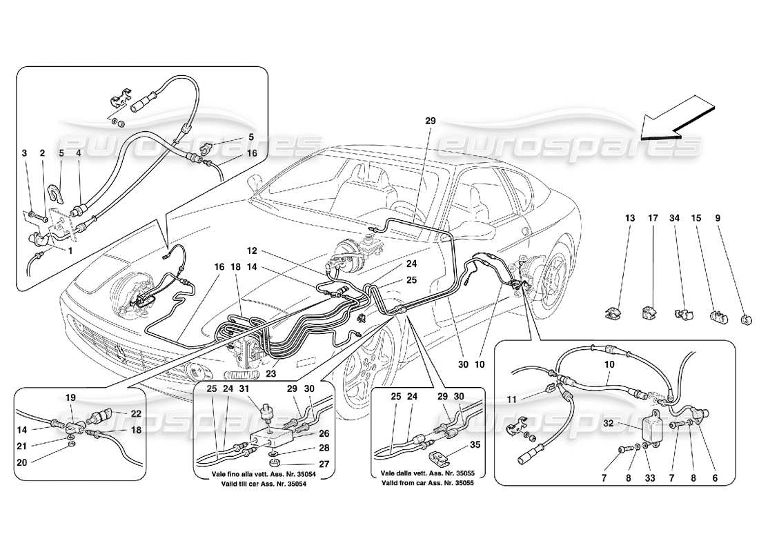 Ferrari 456 M GT/M GTA Brake System -Not for GD Part Diagram