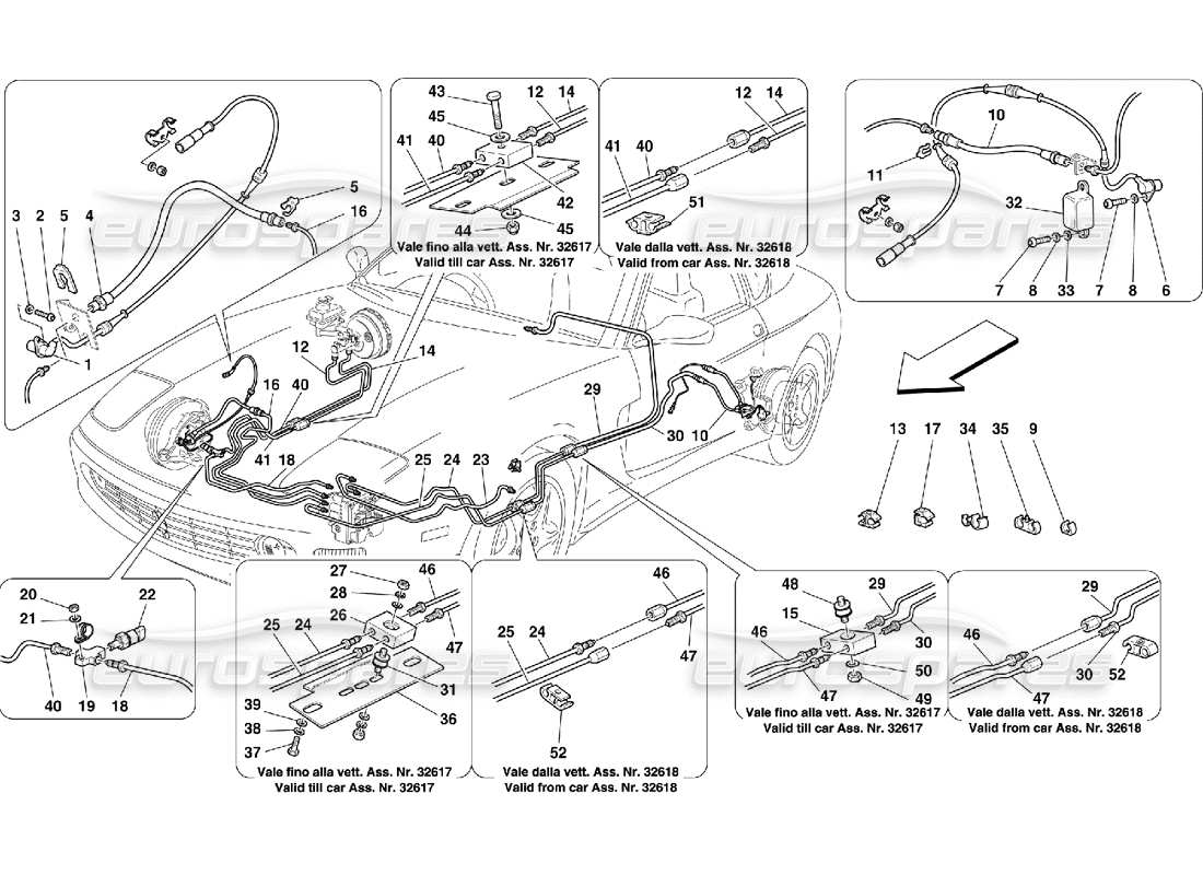 Ferrari 456 M GT/M GTA Brake System -Valid for GD Part Diagram