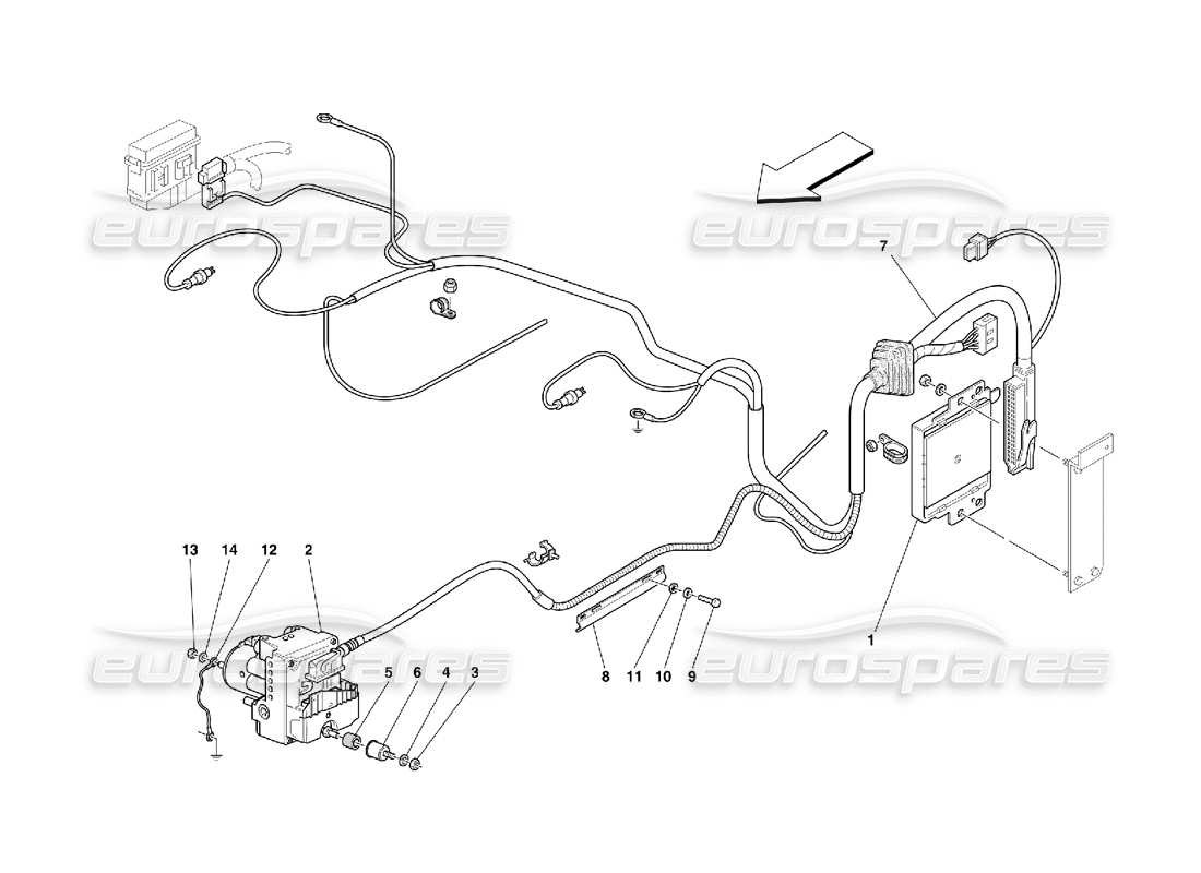 Ferrari 456 M GT/M GTA Control Unit and Hydraulic Equipment for ABS System Part Diagram
