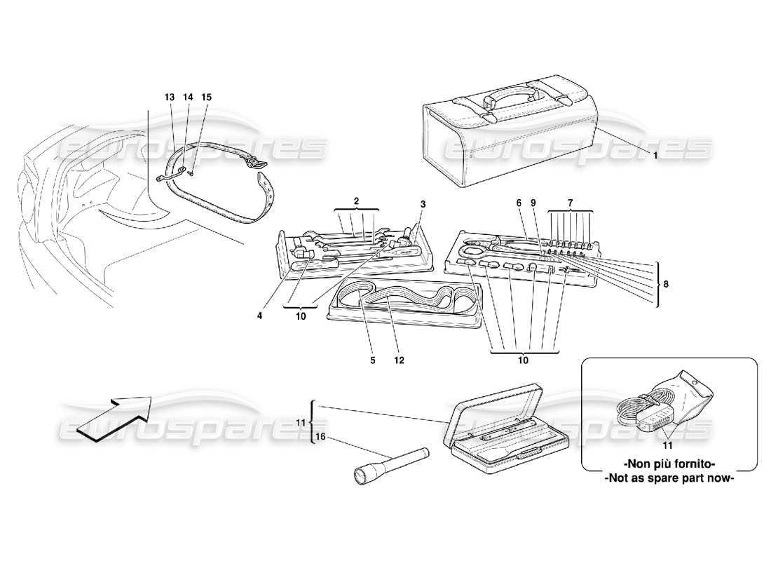 Ferrari 456 M GT/M GTA Equipment and Fixing Part Diagram