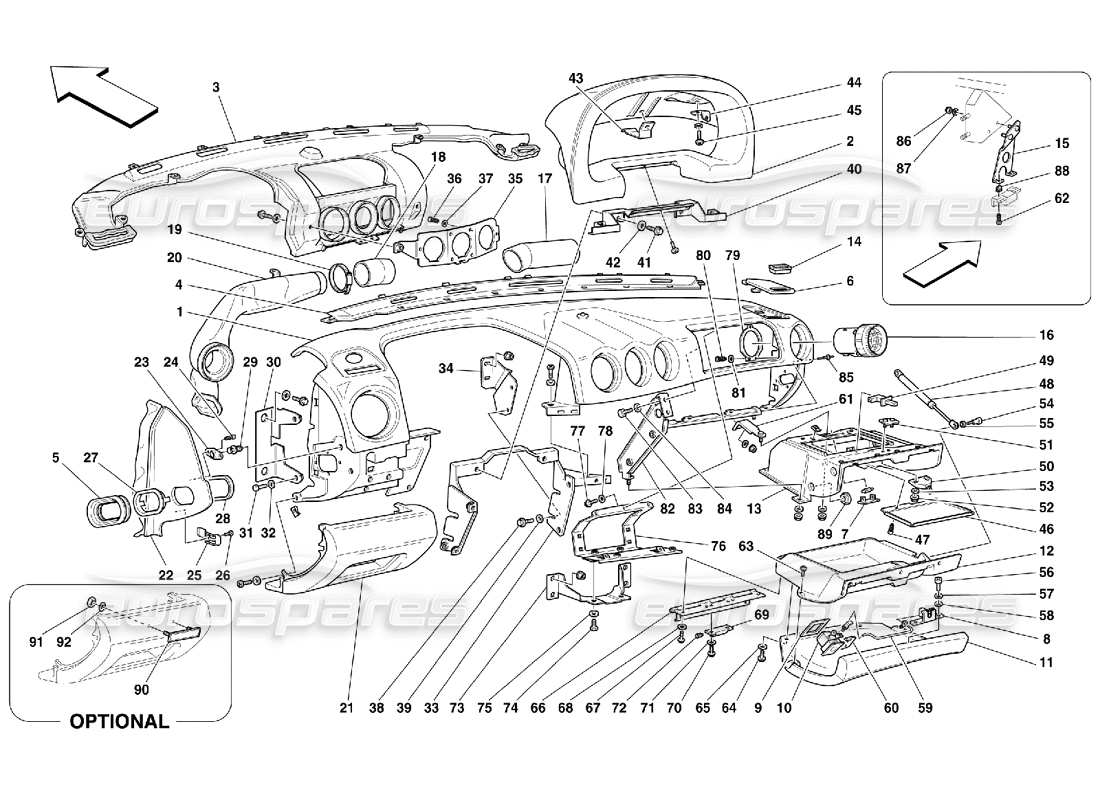 Ferrari 456 M GT/M GTA DASHBOARD Parts Diagram