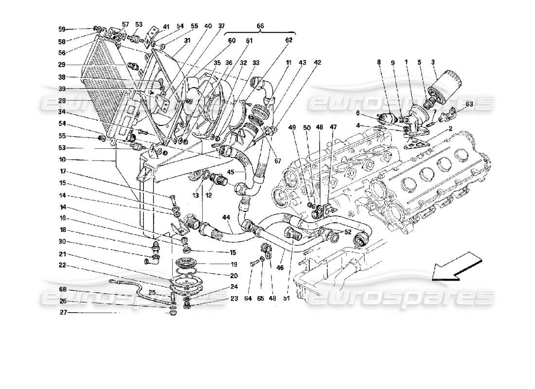 Ferrari Mondial 3.4 t Coupe/Cabrio Lubrication System Part Diagram