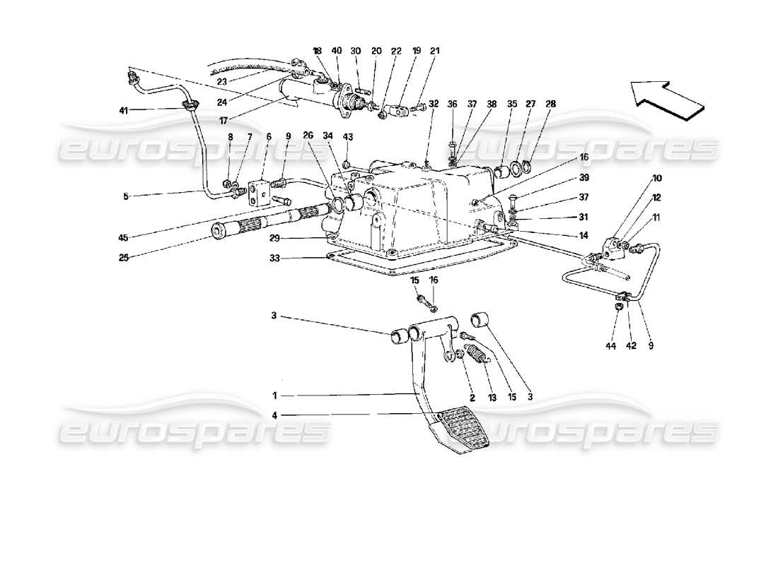 Ferrari Mondial 3.4 t Coupe/Cabrio Clutch Release Control - Valid for GS Part Diagram