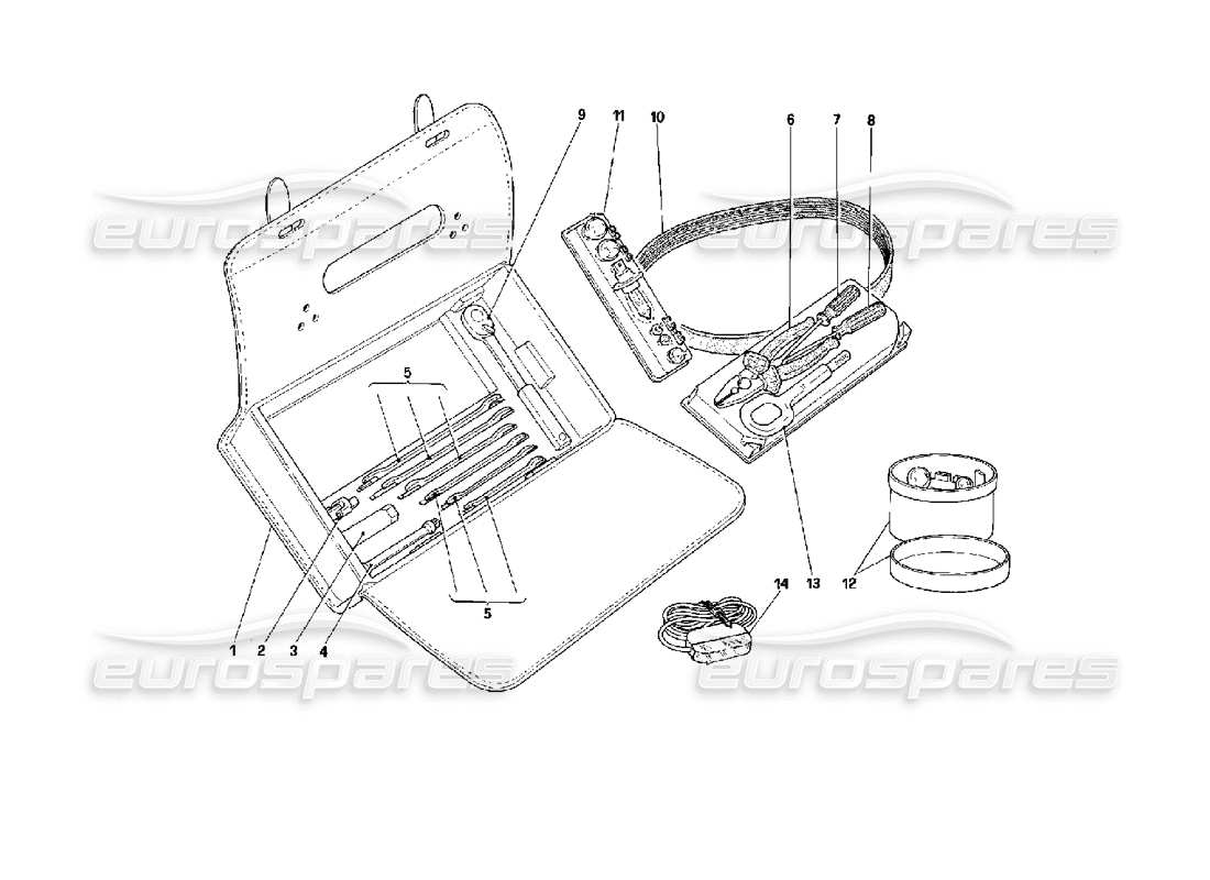 Ferrari Mondial 3.4 t Coupe/Cabrio Equipment - Horizontal Bag Part Diagram