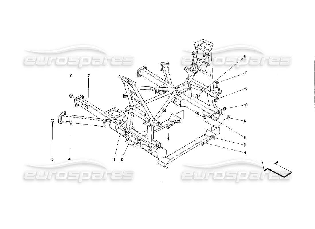 Ferrari Mondial 3.4 t Coupe/Cabrio Rear Removable Frame - Valid for Cars With 3P Part Diagram