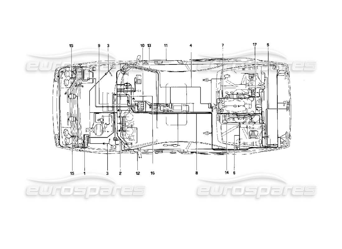 Ferrari Mondial 3.4 t Coupe/Cabrio Electric System Part Diagram