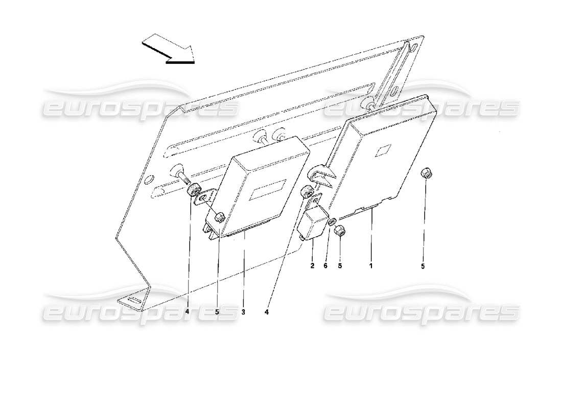 Ferrari Mondial 3.4 t Coupe/Cabrio SwitCHing Units and Devices for Foot Rest Plate Part Diagram