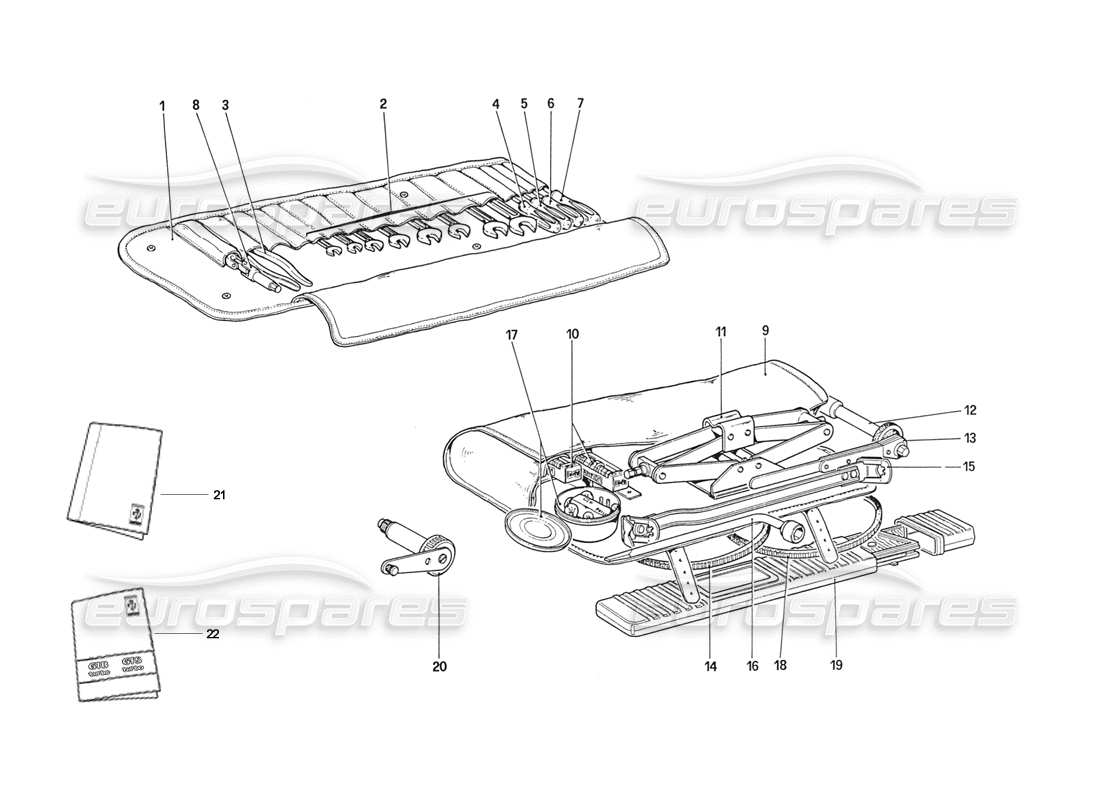 Ferrari 208 Turbo (1989) Tool Kit - Documents & Accessories Part Diagram