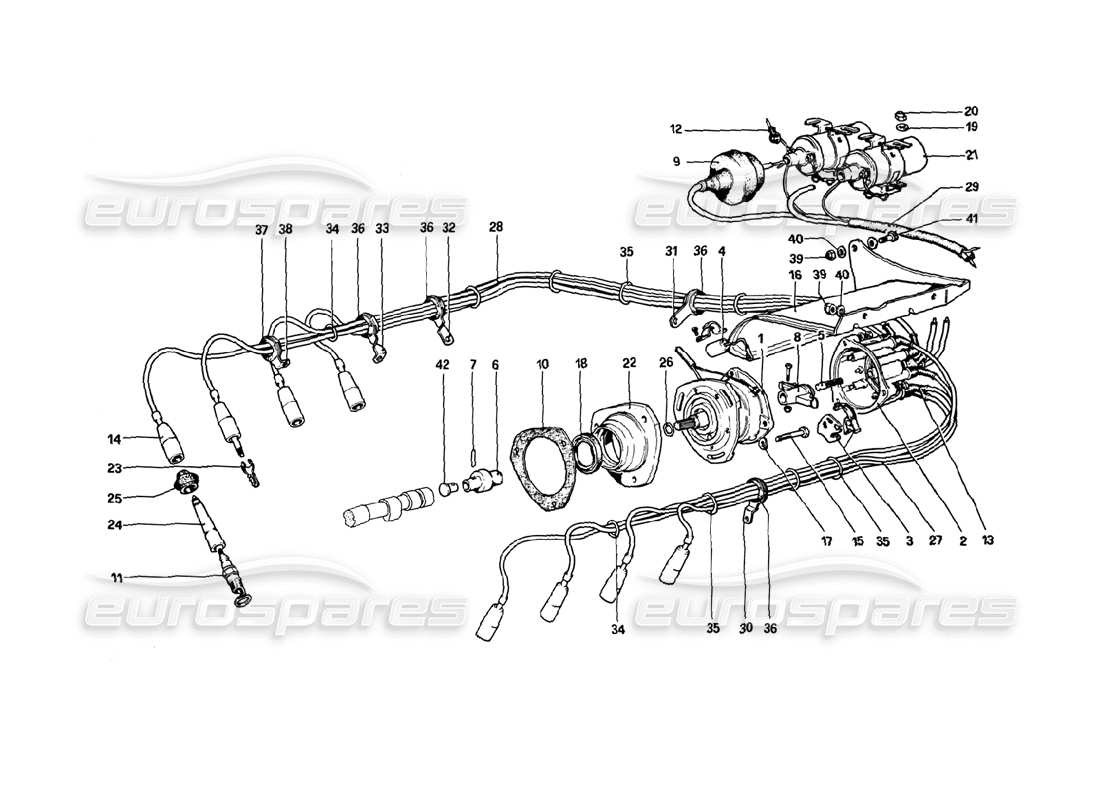 Ferrari 308 GTB (1980) engine ignition Part Diagram