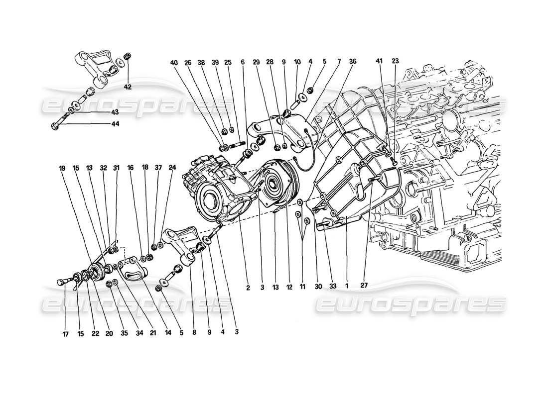 Ferrari 308 GTB (1980) Air Conditioning Compressor and Controls Part Diagram