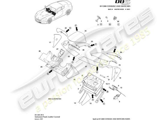 a part diagram from the Aston Martin DBS parts catalogue