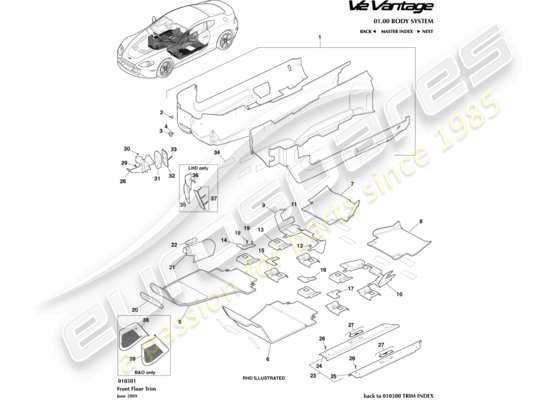 Aston Martin V12 Vantage V12 Vantage 2010 Part Diagrams