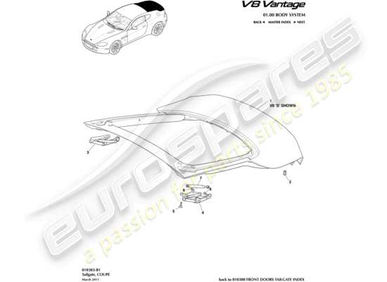 Aston Martin V8 Vantage 2017 Part Diagrams Eurospares