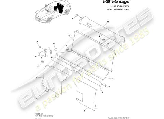 Aston Martin V8 Vantage V8 Vantage 2018 Part Diagrams