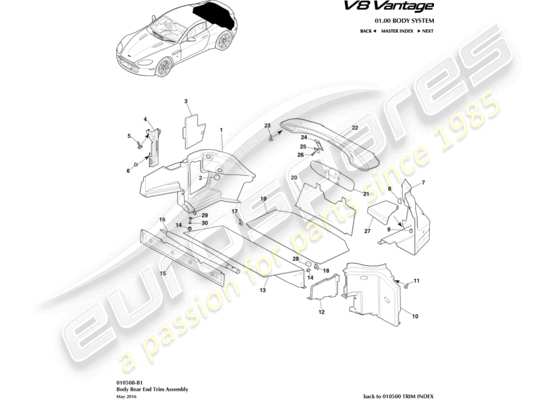 Aston Martin V8 Vantage 2018 Part Diagrams Eurospares