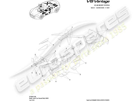 Aston Martin V8 Vantage 2018 Part Diagrams Eurospares