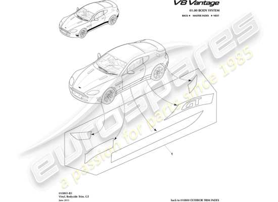 Aston Martin V8 Vantage 2018 Part Diagrams Eurospares