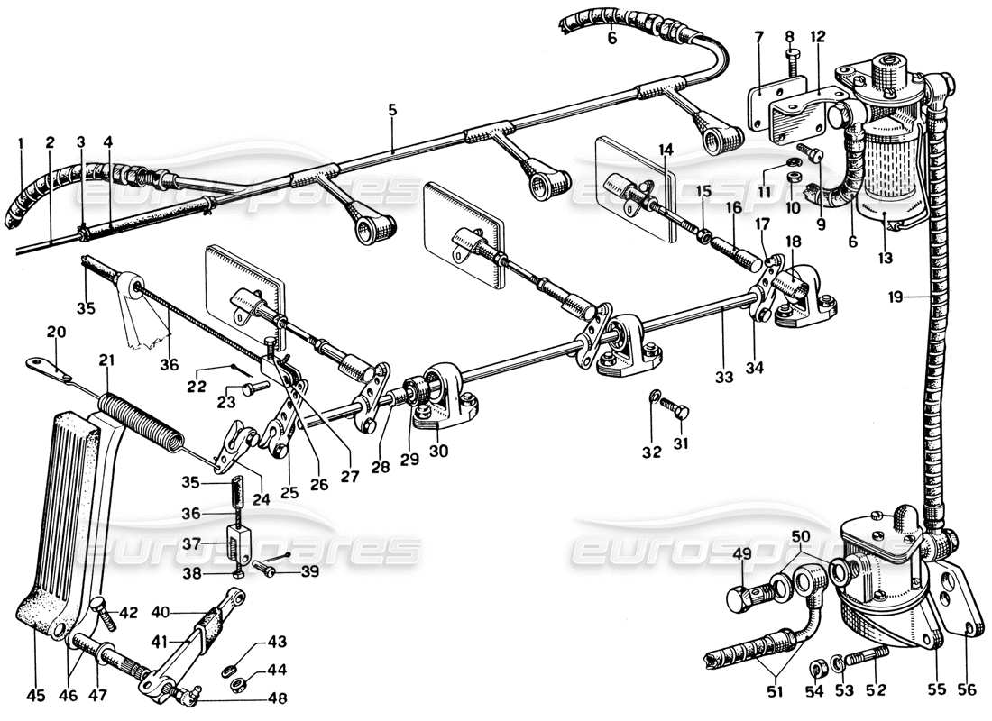 Ferrari 330 GTC Coupe Fuel Lines, Filters & Pumps Part Diagram