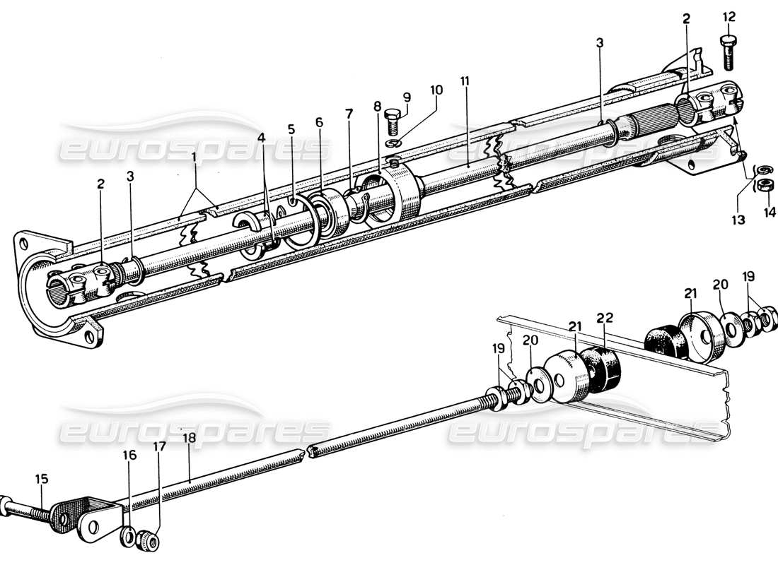 Ferrari 330 GTC Coupe transmission shaft Part Diagram