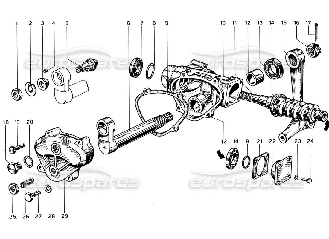 Ferrari 330 GTC Coupe Steering box Part Diagram