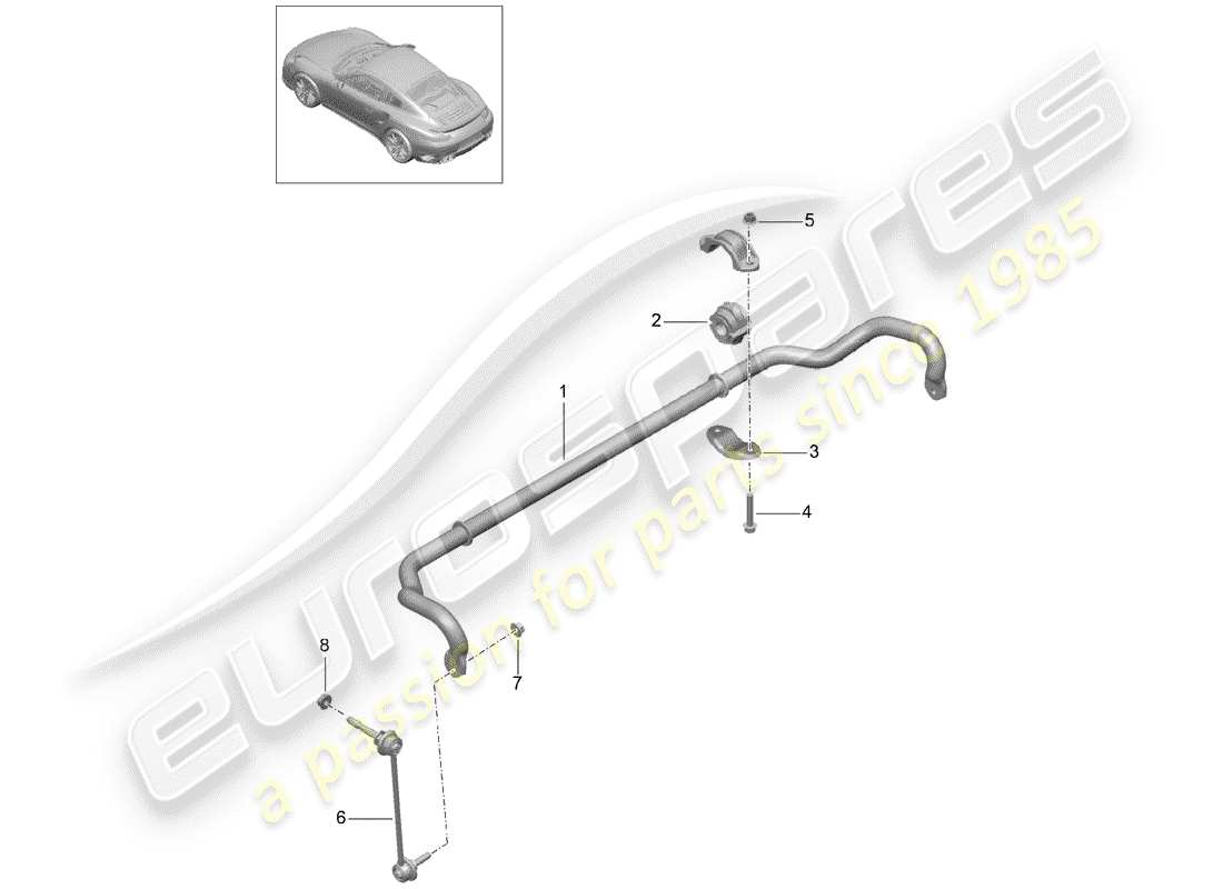 Porsche 991 Turbo (2018) stabilizer Part Diagram