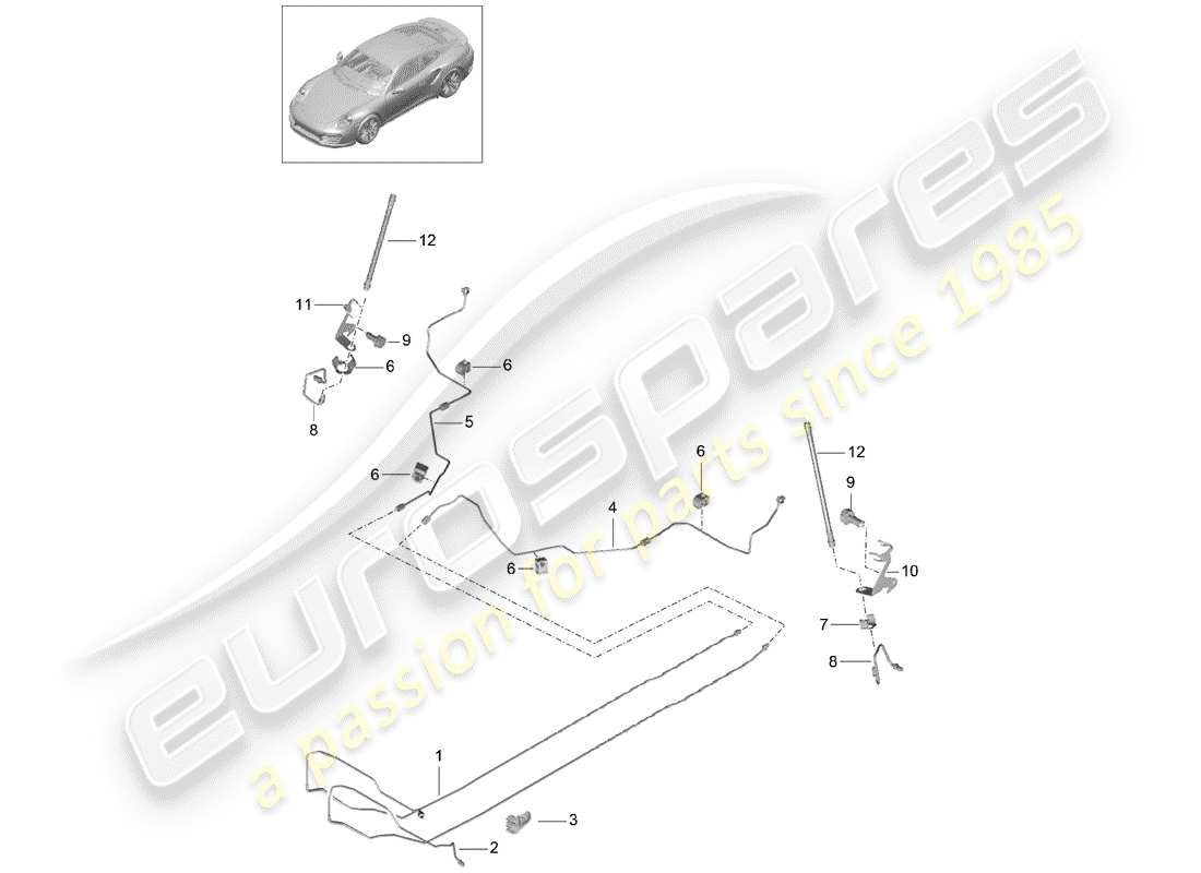 Porsche 991 Turbo (2018) brake line Part Diagram