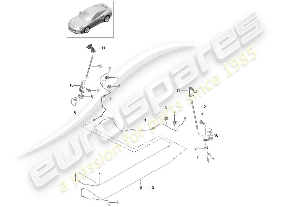 Porsche 991 Turbo (2018) brake line Part Diagram