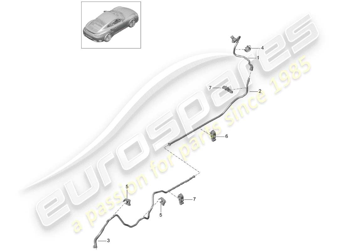 Porsche 991 Turbo (2018) VACUUM LINE Part Diagram