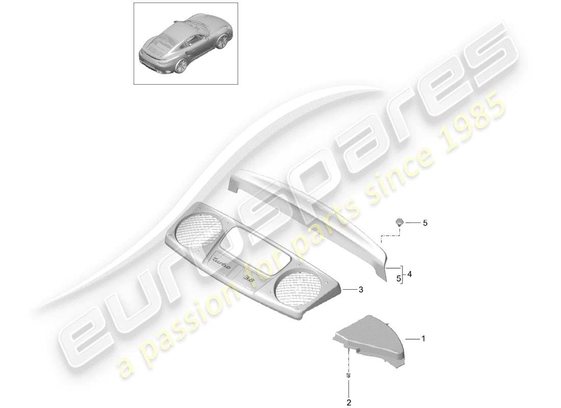 Porsche 991 Turbo (2018) LINING Part Diagram