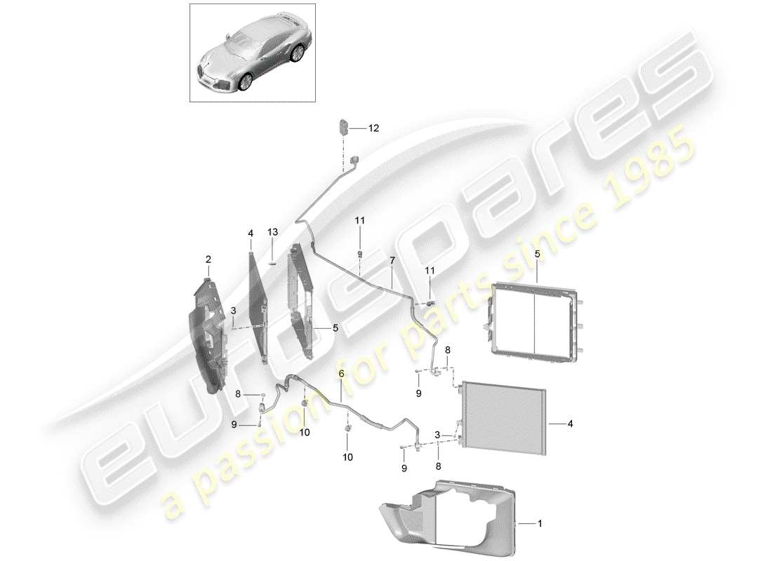 Porsche 991 Turbo (2018) REFRIGERANT CIRCUIT Part Diagram