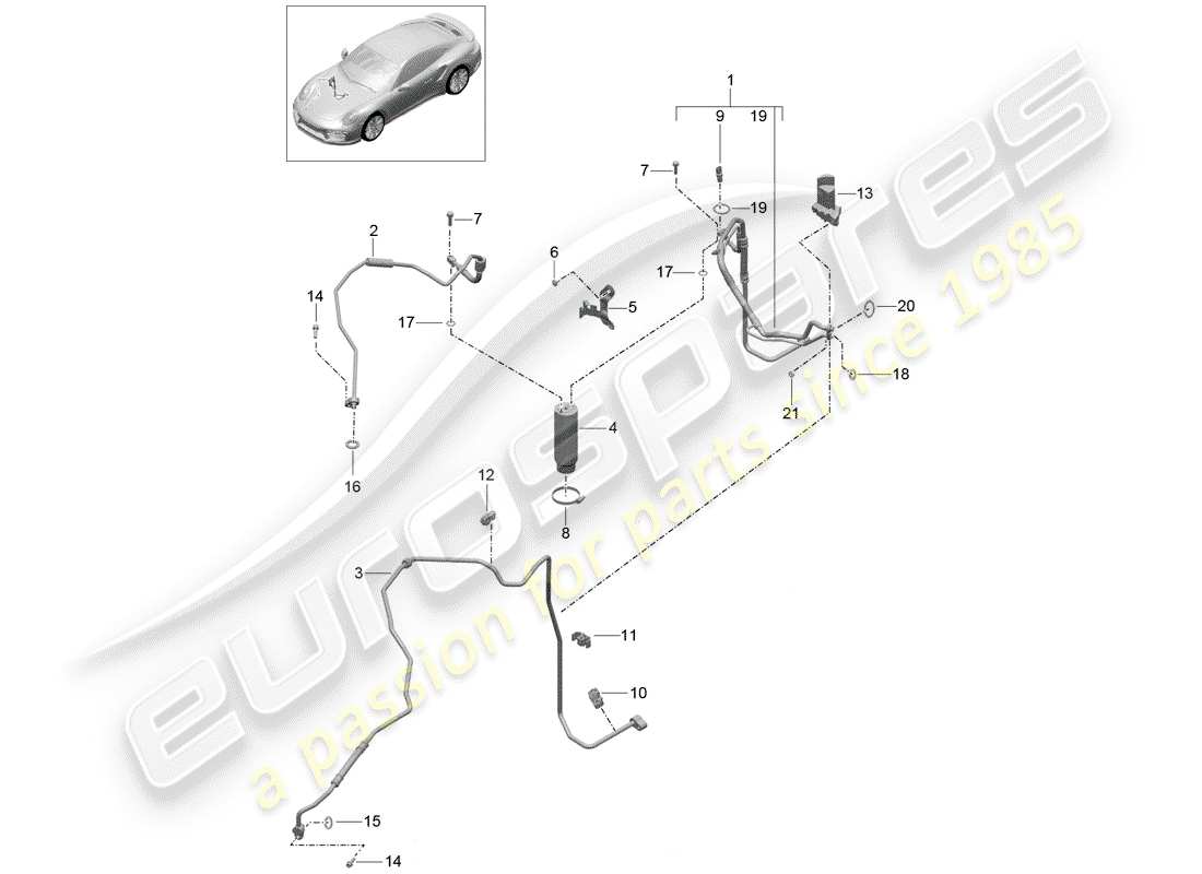 Porsche 991 Turbo (2018) AIR CONDITIONER Part Diagram