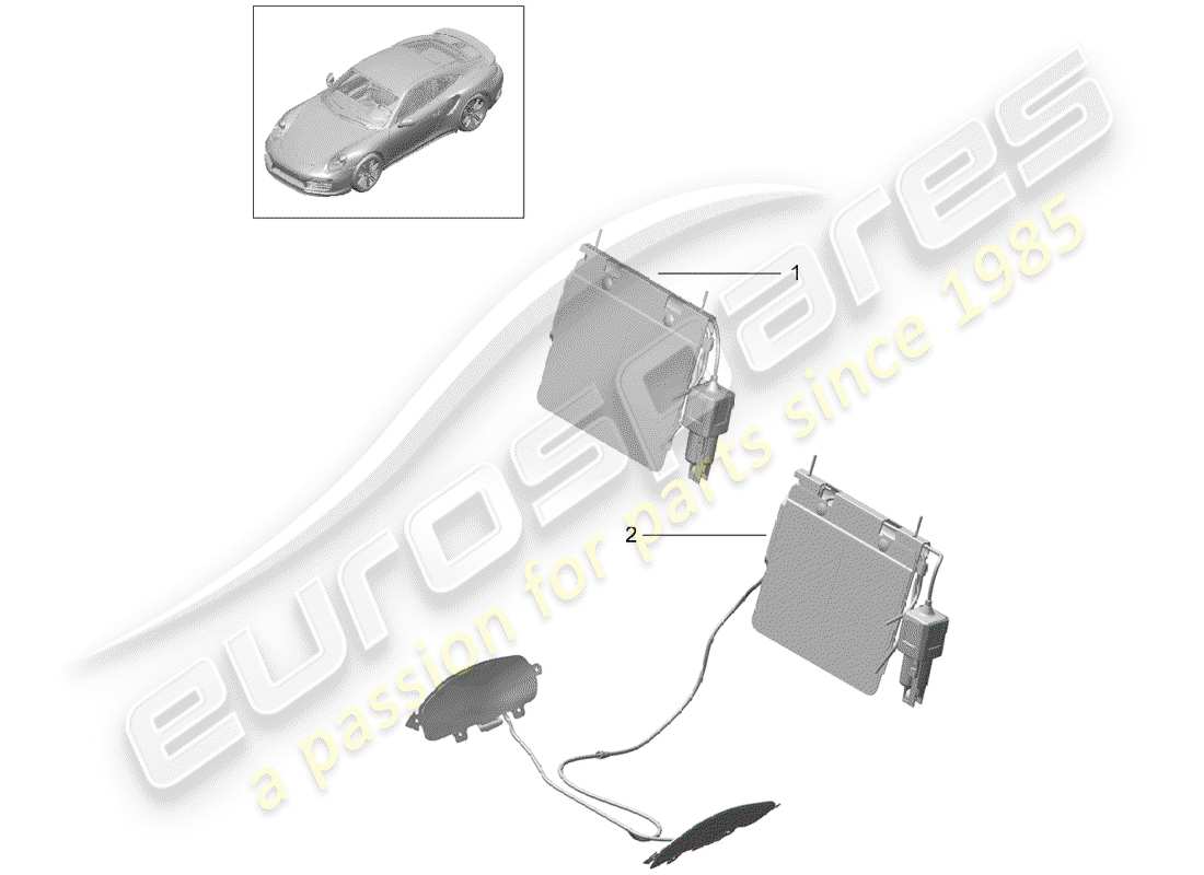 Porsche 991 Turbo (2018) lumbar support Part Diagram