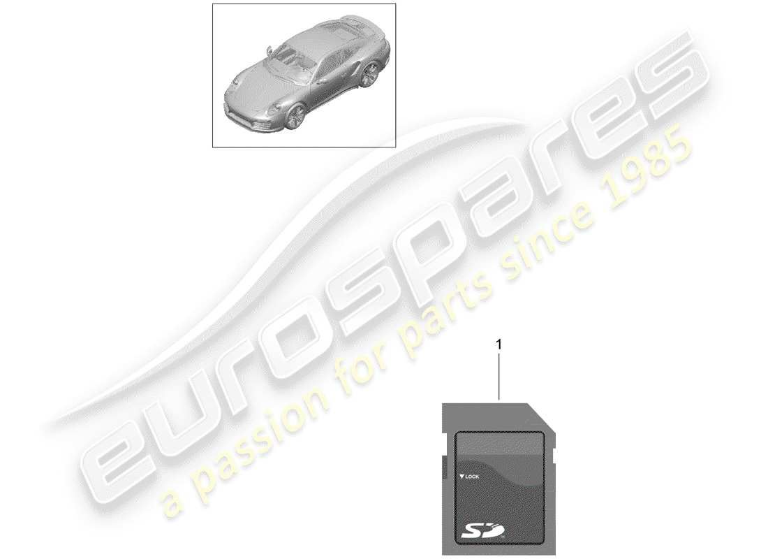Porsche 991 Turbo (2018) sd card Part Diagram