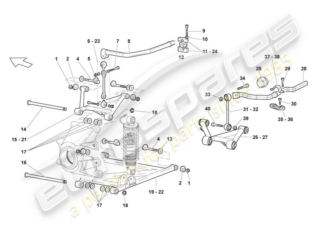 Lamborghini LP640 Coupe (2008) WISHBONE REAR Part Diagram