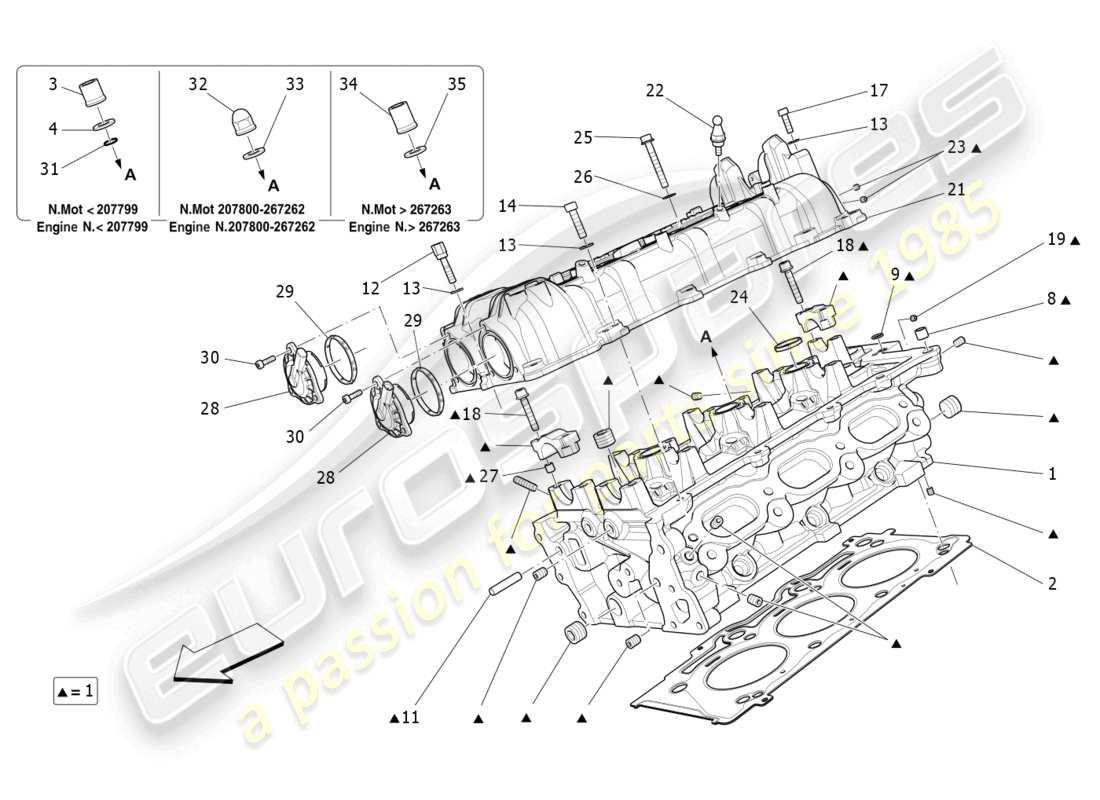 Maserati Ghibli (2014) RH cylinder head Part Diagram