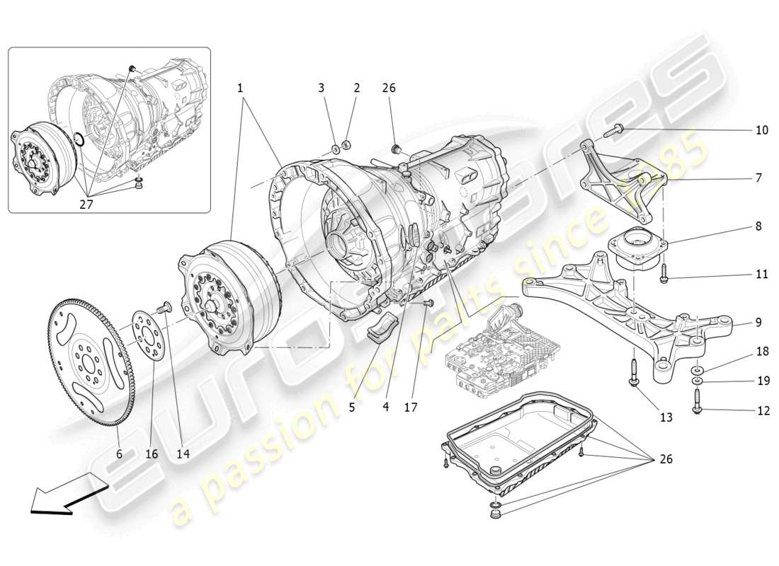 Maserati Ghibli (2014) gearbox housings Part Diagram