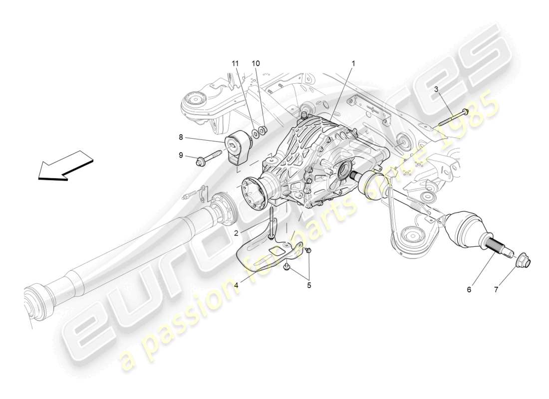 Maserati Ghibli (2014) DIFFERENTIAL AND REAR AXLE SHAFTS Part Diagram