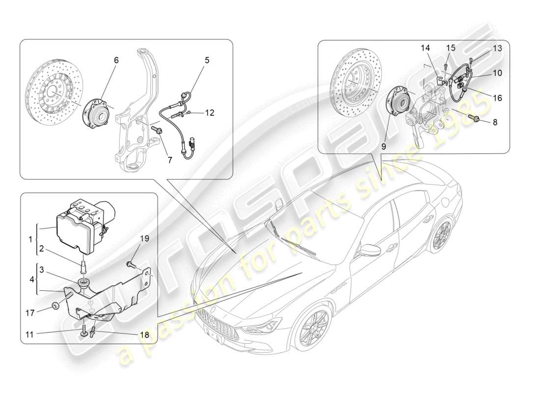 Maserati Ghibli (2014) braking control systems Part Diagram