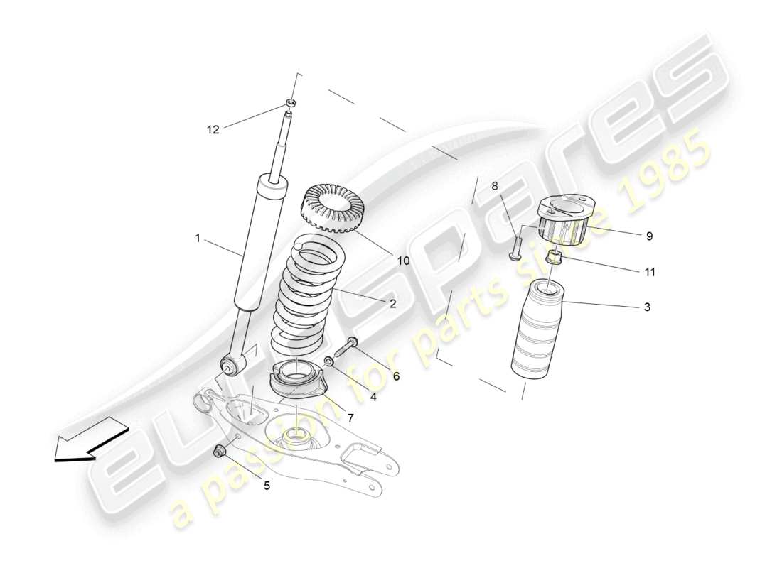 Maserati Ghibli (2014) rear shock absorber devices Part Diagram
