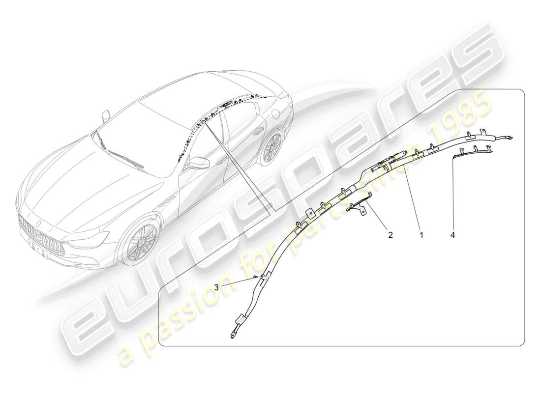 Maserati Ghibli (2014) WINDOW BAG SYSTEM Part Diagram