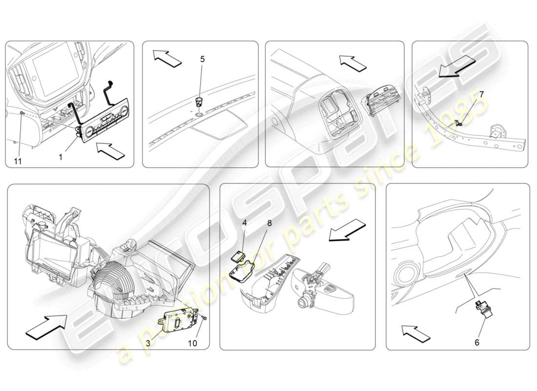 Maserati Ghibli (2014) a/c unit: electronic control Part Diagram