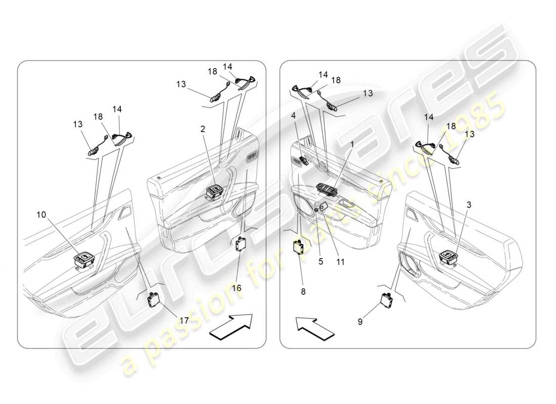 Maserati Ghibli (2014) door devices Part Diagram