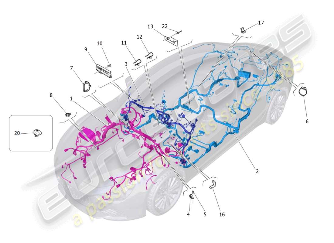 Maserati Ghibli (2014) main wiring Part Diagram
